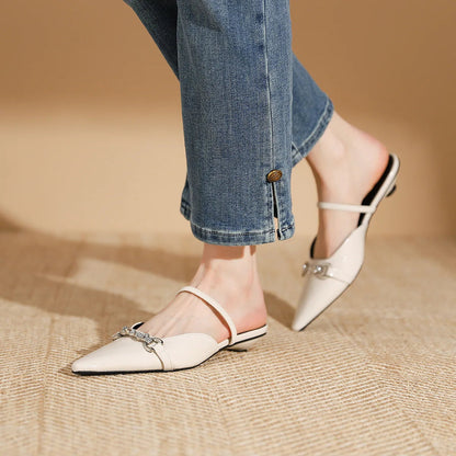 Low Shoes ' Slippers Pointed Toe Butterflyknot Flat Spring Pu Rubber Strange Style Shoes Woman Butterflyknot Slipp