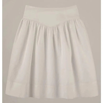 High Waist Pleated Loose Aline Skirt Summer New Korean Color All Match Kneelength Skirt