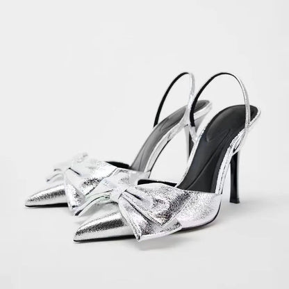 Cross Upper Pumps Slingbacks Point Head Spike Kitten Heels Sandals for Woman Khaki Heels Slipper Shoes Trend