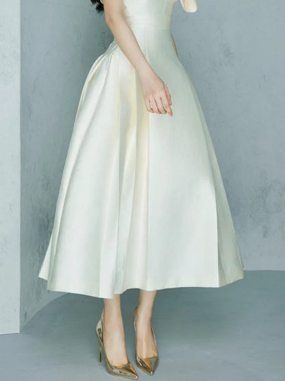 Long Dress Fairy Style V-neck Hollow Waist 3d Bow Pocket Party Dresses for Spring Summer 23a9338