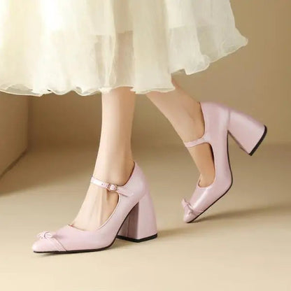 Shoes High Heels Pointed Toe Sandals Shallow Mouth Latest Spikes Black African Beige Spring Big Block Block Heels Fo