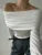 Sweater Knit Pullover Backless Slim Bandeau Cropped Top Off-shoulder Autumn Knitwear Top