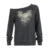 Graphic Print Slanted Collar Pullovers Y2k Street Outfits Harajuku Sweatshirt Grunge Style Retro Top