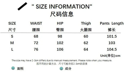 Split Zipper Drawstring Contrast Pants Harajuku Wide Legs Streetpants Autumn High Waist Straight Pants