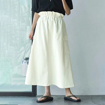 Skirt Sweet Autumn New Pockets Slim Long Skirt Club Party Female Versatile Skirt