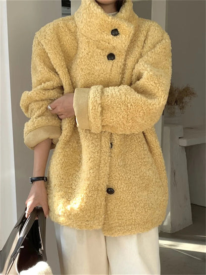 Loose Coats Winter Office Lady High Street Minimalist New All Match Soft Daily