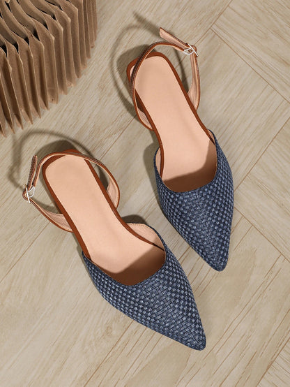 Classic Pointed Toe Block Heel Pumps Shoes, 1.06inch Heels for , Walking Shopping Summer Dress Shoes
