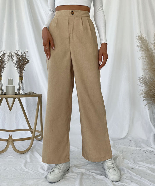 Pleat Front Corduroy Pants