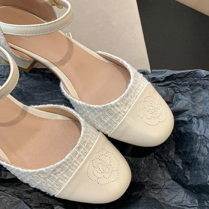 Genuine Leather Fabric Patchwork Ankle Strap Flats Sandals Round Toe Female Summer Espadrilles Shoes for