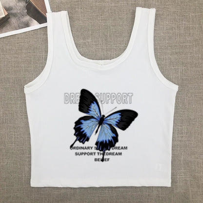 Full-shoulder Cotton Short-sleeved T-shirt Summer New Spice High Waist Slim Short Crop Clothes Sweet and Spicy