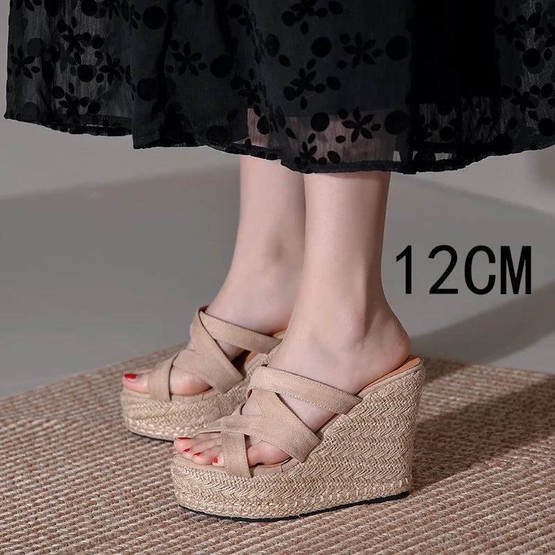 Size 3239 Summer New Open Toe Sandals High Heel Wedge Platform Beach Sandals Shoes