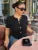 Patchwork Ribbed Knit Cardigan for Short Sleeve Slim Twist Commute Autumn Sweater Knitwear Cropped Top