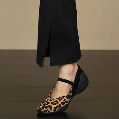 Spring Autumn Leopard Internal Elevation Mary Jane Shoes Comfrot Shallow Shoes Casaul Sport Footwear