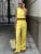 Summer 2 Piece-set ’s Pants Sleeveless Cropped Vest Top and Wide Leg Trousers Sets Female Outfits Trousers