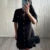 White Knitted Mini Dress for Metal Button Slim Rib Sweater Dress Holiday Party Outfits Autumn New