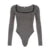 Autumn Hotsweets Slim Long Sleeve Bodysuit Simple Lace Trim Square Collar Bow Rompers S Clothing