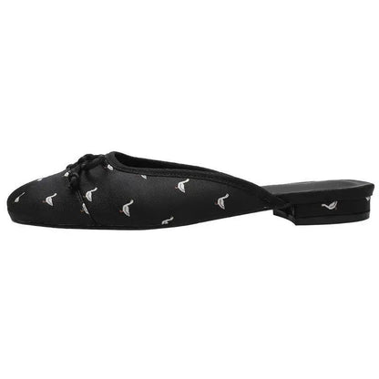 Baotou Half Slippers Summer Outerwear Super Fire Half Top Satin Mill Shoes Thailand Beach Cool Slippers Lazy Shoes