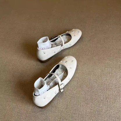 Leather Shoes Soft Allmatch Shallow Mouth Modis Female Sneakers Flats Round Toe Genuine Leather Dress Mary