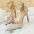 Shoes Satin With Shallow Pointed Pumps Buckle High Heels Female Shoes Stiletto Heels Sandals Party Shoes