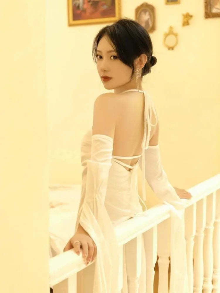 Summer Satin Silky Off Shoulder Slim White Cocktail Dress Lady Party Maxi Dress Vestidos De Fiesta Para Bodas