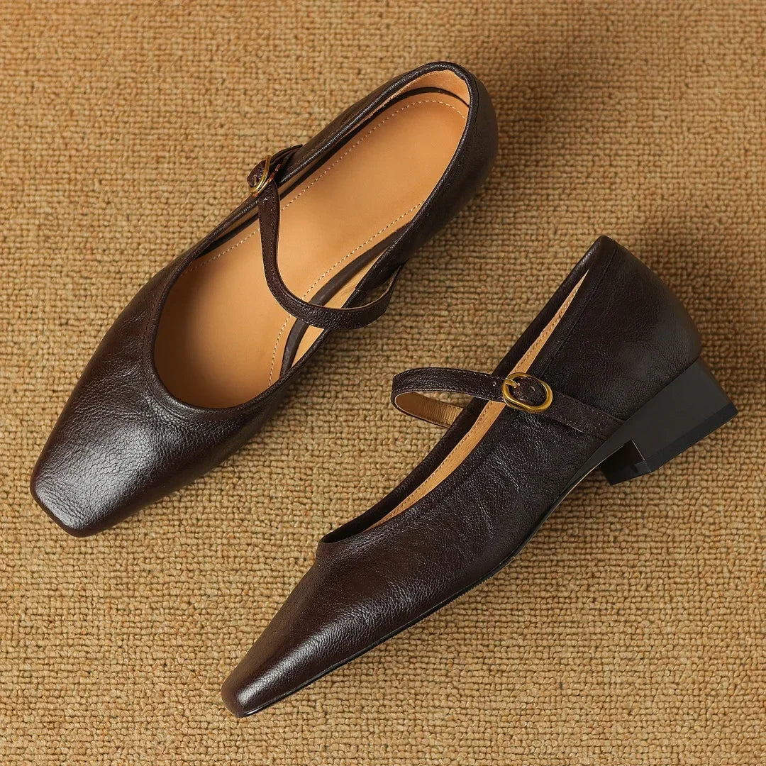 Slipon Flats Square Toe Slim Daily Shoes for Woman Autumn