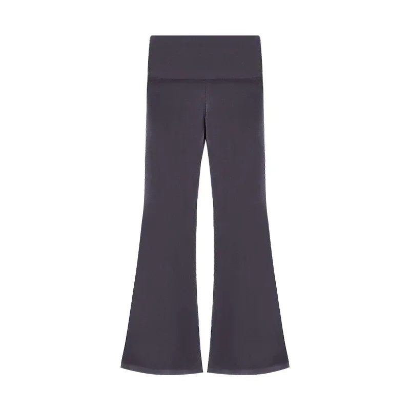 Korean Retro Splicing Color Allmatch Pants Autumn New Fake Twopiece Low Waist Slim Wide Leg Pants