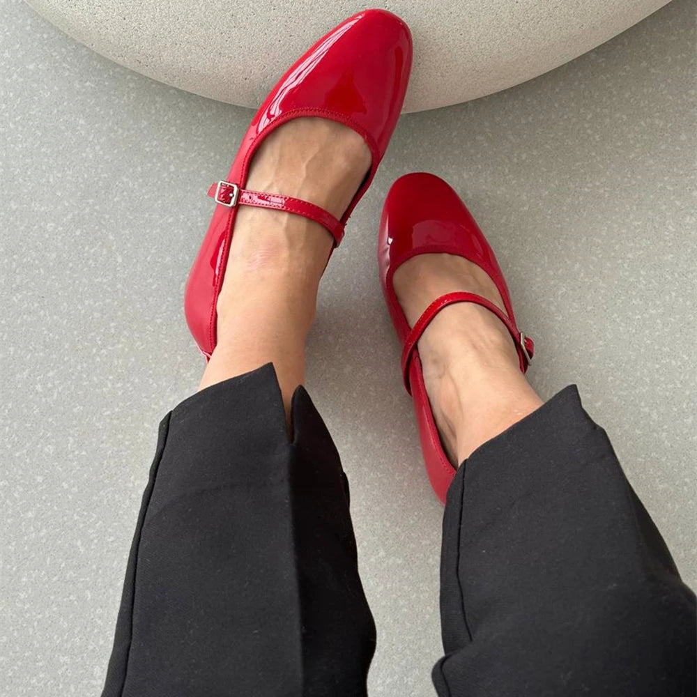 Brand Woman Mary Jane Shoes Genuine Leather Flats Heels Buckles Comfort Shoes Female Spring Summer Shoes Flats