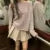 Knitted O-neck Sweaters Korean Loose Pullover Sweater With Thin Strip Female Autumn Street Base Knitwear