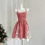 Y2k Red Plaid Mini Dresses for Spaghetti Strap Lace Patchwork A-line Birthday Party Dress Korean One Piece Vestido