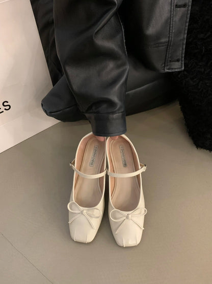 French Flat Bottomed Mary Jane Single Shoe Shoes New Spring and Autumn Korean Version Silver Shoes