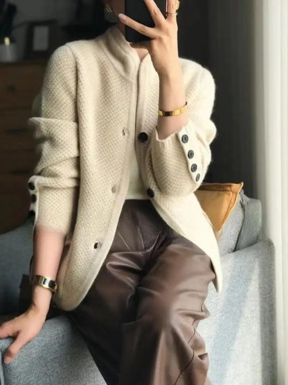Lucille Cardigan Woman – Soft Cashmere Buttoned Sweater & Classic Cut