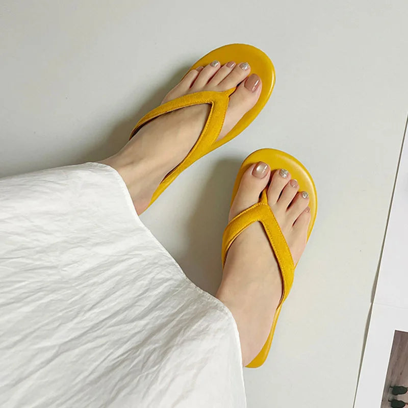 Summer Candy Color Slipper Slip on Flip Flop Shoes Soft Flat Heel Outdoor Beach Slide New Woman