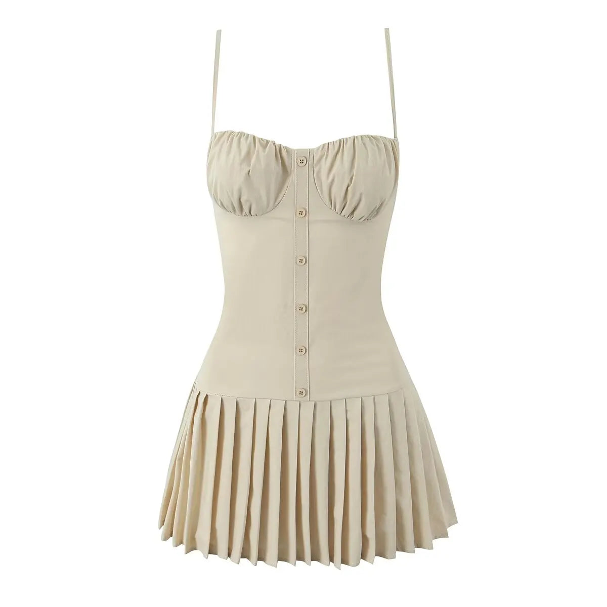 European and American Style New Slim Suspender Dress Fashionable Hot Girl Pleated Skirt