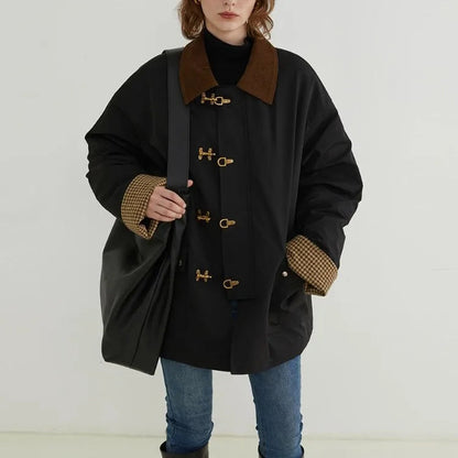 Corduroy Cotton Coat Autumn Winter New Lapel Neck Jackets Y2k Egirl Long Sleeve Thicked Warm Tops