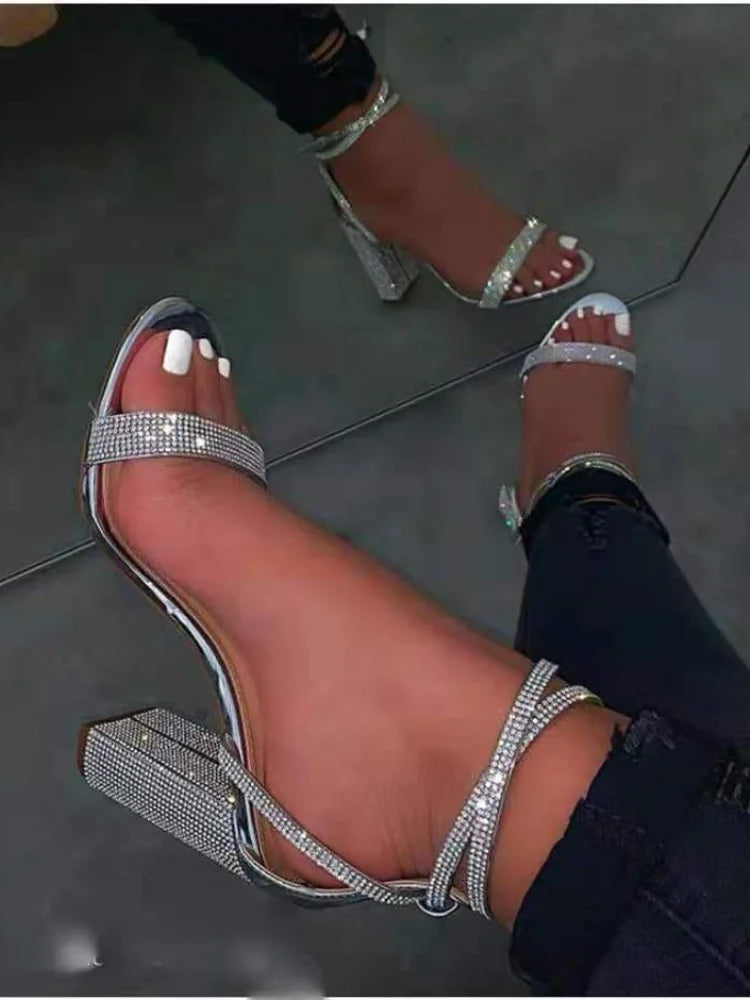 Pumps Transparent High Heels Pointed Toe Slipon Wedding Party Brand Shoes for Lady Pvc
