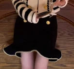 Skirt Twopiece Skirt Suit Knitted Sweater Winter Chaebol Style Heavy Industry Design Stripe New Highwaisted