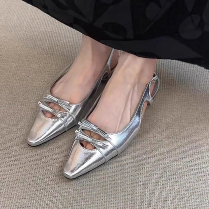 Designer Summer Cover Toe Sandals Butterflyknot Dress Shoes Low Heel Stripper Party Sandalias
