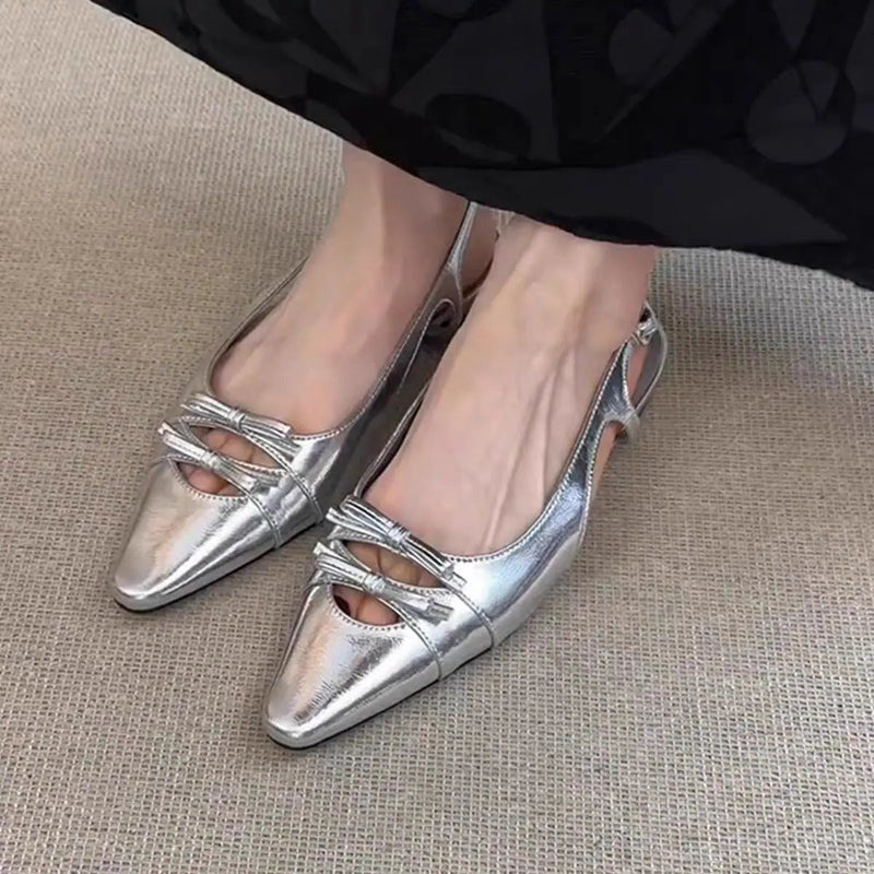 Designer Summer Cover Toe Sandals Butterflyknot Dress Shoes Low Heel Stripper Party Sandalias