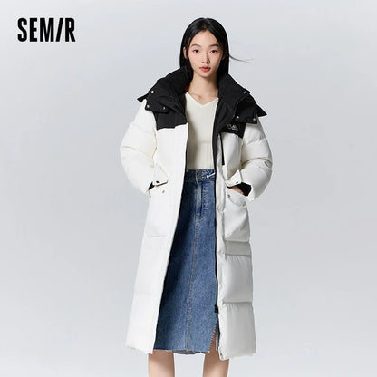 Down Jacket Long Hooded Outdoor Winter New Letter Three-proof Thick Coat Heat Storage