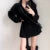 Autumn Korean Trench Coat Pleated Dresses for Belt Turn-down Collar Double Breasted Female Vestidos New