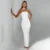 Pleated Tube Long Dresses Slim Fit Sleeveless Dress With Silk Scarf Gloves Female Summer Evening