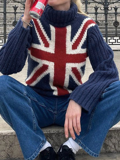 New Autumn Winter Turtleneck Pullover Sweaters for American Retro Slim Basic Knitted Jumpers