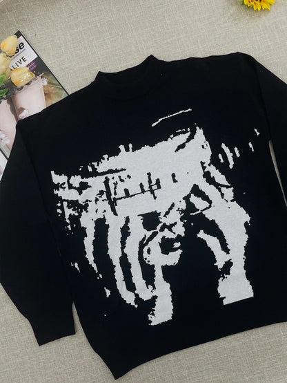 Temperament Commuter Style Pullover Sweater for ’s Autumn and Winter New Loose All-match Crew-neck Knitwear