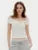 Off Shoulder Smocked T-shirt Top ’s Sleeveless Color Slim Fit Boat Neck Pullover T-shirt Top