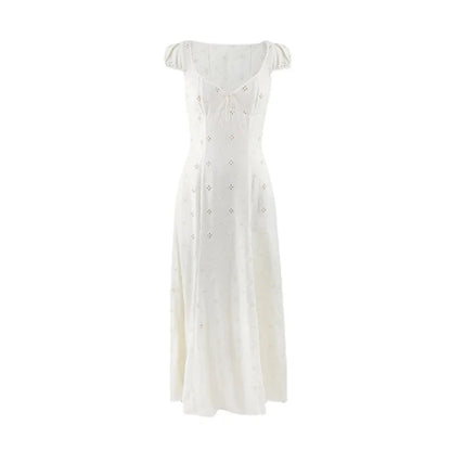 French Retro Midi Dress Even Party 2000s Clothing Vneck Y2k Dress Korean Sleeveless Summer