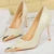Shoes Retro High Heels Metal Pointed Tip Pumps Stiletto 9.5 Cm and 4.5cm Heels Party Shoes Office Shoes