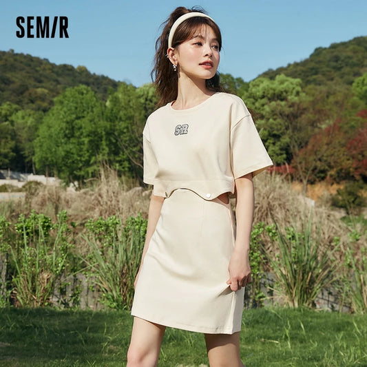 Dress Letter T-shirt Color New Summer Short Suit Two-piece Set