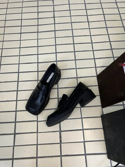 Size 3440 Pu Autumn Real Leather Loafers Spring Flats Shoes Low Heels Office Lady Daily Dress