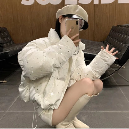 Autumn Winter Puffer Jacket New Short Parkas Coat Korean Stand Collar Bread Jacket Outerwear