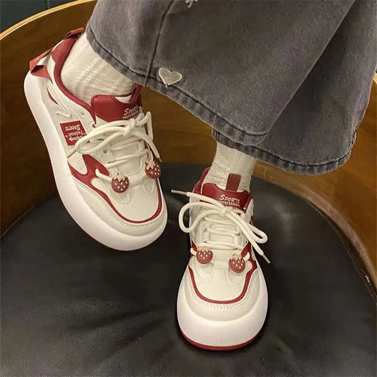 Strawberry Kawaii Shoes Sports Platform Sneakers Vulcanize Autumn Winter Flats Lolita Korean Tennis Female